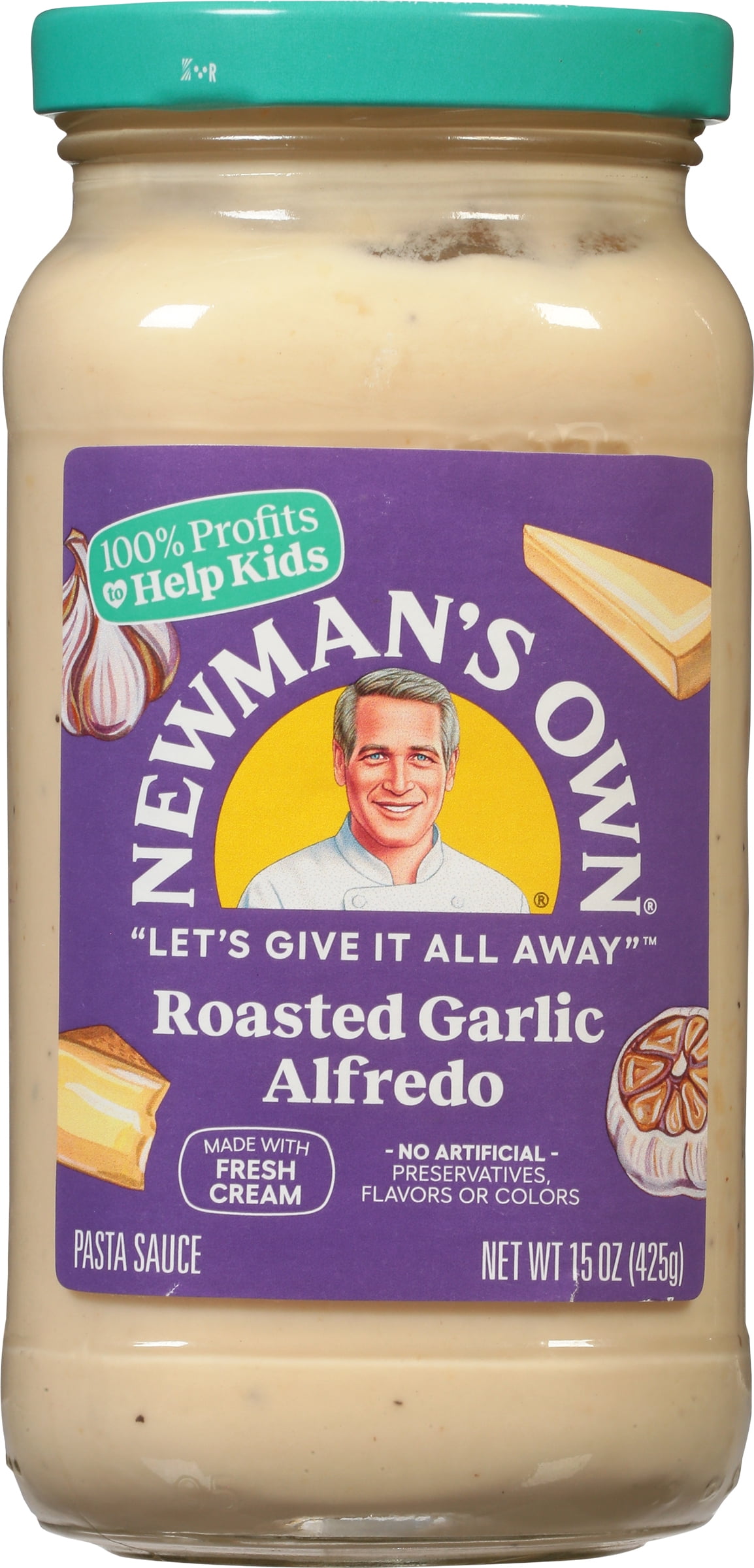 Newman's Own Roasted Garlic Alfredo Pasta Sauce 15 oz