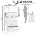 thumbnail image 3 of Eunos White Tall Nightstand with Charging Station and LED for Bedroom, 4 Drawer with Storage Shelfs, 3 of 8