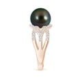 thumbnail image 3 of ANGARA Tahitian Cultured Pearl Criss-Cross Shank Ring in 14K Rose Gold for Women | June Birthstone, Birthday, Anniversary, Jewelry Gift for Women | Pearl Ring, 3 of 9