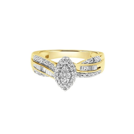 1/4ctw 14KT Yellow Gold Marquise Genuine Certified Diamond "Iris" Engagement Ring by Keepsake (H-I)