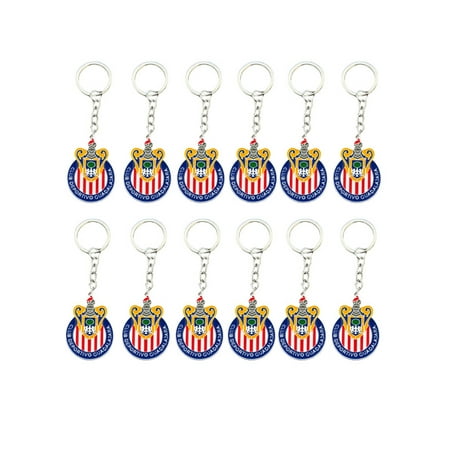 Set of 12 Souvenir Keychains – Famous Soccer Teams Keychain Set - Chivas