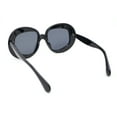 thumbnail image 4 of Womens Mod Chic Oversized Round Thick Butterfly Plastic Designer Sunglasses All Black, 4 of 4