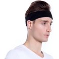 thumbnail image 3 of Paquete de 3 bandas para el sudor, diadema deportiva para hombres y mujeres, banda para el sudor de tela de rizo de algodón atlético que absorbe la humedad para tenis, baloncesto, correr, gimnasio,, 3 of 5