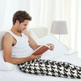 thumbnail image 5 of Honiee Houndstooth Black And White for men - a sleek fusion of Straight Pajama Pants, versatile Lounge Pants, and cozy Sleepwear, all rolled into one-X-Large, 5 of 6