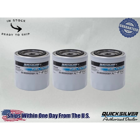 Quicksilver OEM Water Sep Fuel Filter Outboard and MerCruiser 802893Q01-3PACK