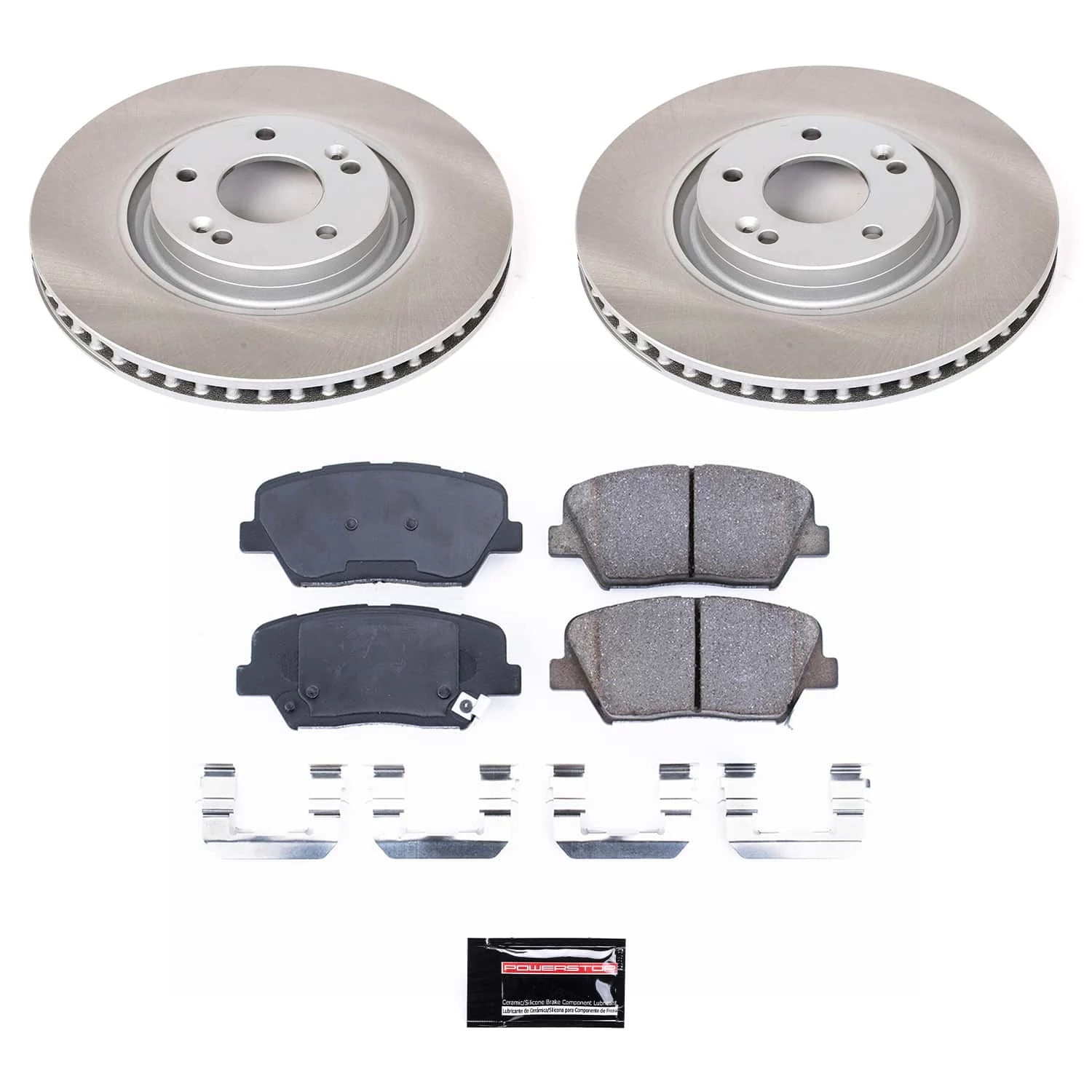 PowerStop Front Semi-Coated Rotor and Low-Dust Ceramic Brake Pad Kit SC6764