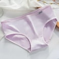 thumbnail image 6 of rygai Women Underpants Lace Breathable Mid Waist Soft Anti-septic Cotton Elastic Candy Color Lady Panties Inner Wear Clothes,Pink L, 6 of 8