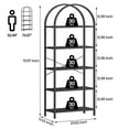 thumbnail image 2 of Jojoka Bookshelf 5 Tier Bookcase Arched Display Racks Tall Standing Bookshelves Metal Frame Open Storage Rack Shelf Large Black Book Shelf for Bedroom, Living Room, Home Office,Black, 2 of 7