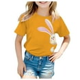 thumbnail image 2 of Ruyang Girls Boys Bunny Graphic T-Shirt Cute Easter Bunny Printed Design, Adorable Short Sleeve Casual Top for Kids, 2 of 6