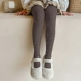thumbnail image 4 of AHTJRT Girls Cable Knit Sparkle Leggings Kids Seamless Footed Striped Knit Stockings Warm Dancing Ballet Party Pantyhose Coffee 1-2 Years, 4 of 7