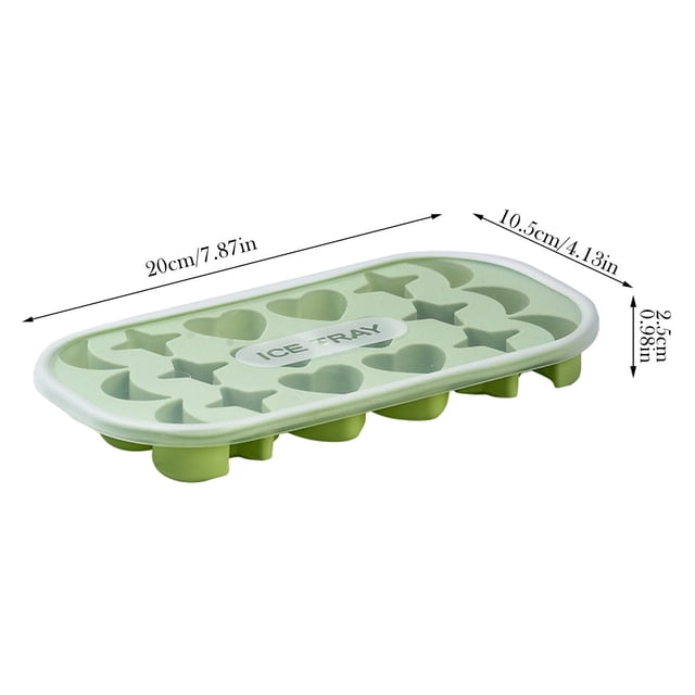 Ice Cube Mold Flexible Silicone Ice 18 Ice Molds For Freezer Easy Release Stackable Ice Trays For Cocktail,Green Kitchen Ice Cube Mold