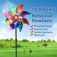 thumbnail image 3 of 10 Pieces 9.5 Inches Rainbow Pinwheels Windmill Wind Spinners Outdoor for Yard Garden Lawn Bird Repellent, Plastic Foil Reflective Colorful Pin Wheels for Rainbow Pride Decorations, 3 of 6