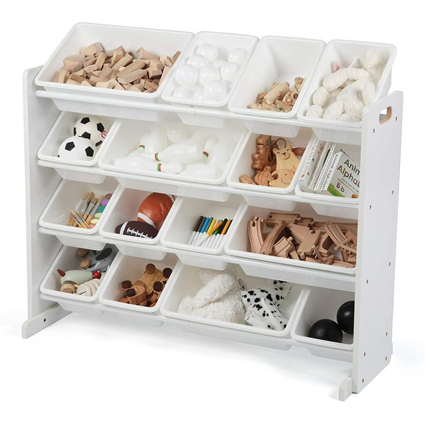 Humble Crew ExtraLarge Toy Organizer, 16 Storage Bins, White/White