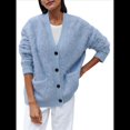 thumbnail image 3 of Cárdigan de para Mujer, Estilo Holgado, de Punto Cálido. Azul S, 3 of 10