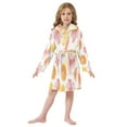 thumbnail image 6 of FORMRS Niños Bathrobe Unisex Hooded Robe Soft Plush Pajamas Sleepwear, Size 10-12T, Floral Orange, 6 of 7