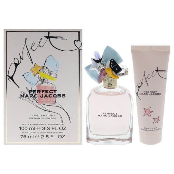 Marc Jacobs Perfect de Marc Jacobs para mujer: set de regalo de 2 piezas: spray EDP de 3,3 oz y loción corporal de 2,5 oz