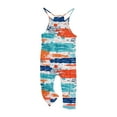 thumbnail image 5 of GERsome Girl's V Neck Sleeveless Jumpsuits Cute Print Spaghetti Straps Long Pants Casual Overalls Rompers With Pockets 5-14 Years（Size 11-12 Years/04#Colorful D), 5 of 6