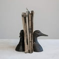 thumbnail image 2 of Creative Co-Op Decorative Distressed Cast Metal Duck Head Bookends, Black, Set of 2, 2 of 9
