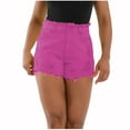 thumbnail image 2 of Finelylove Ripped Jean Shorts Casual Shorts For Women High Waist Rise Outdoor Activity Solid Pink S, 2 of 8