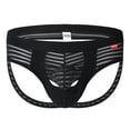 thumbnail image 3 of COSFO with Contour Pouch Men's Underwear Briefs Striped Underwear Ice Silk Classic Fit Breathable Men's Underwear, 3 of 3
