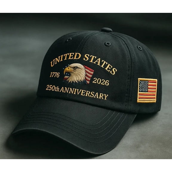 250th Anniversary USA Hat,1776-2026 Patriot Baseball Cap Adjustable Classic Retro Embroidered Eagle Hat for Men Women Gifts