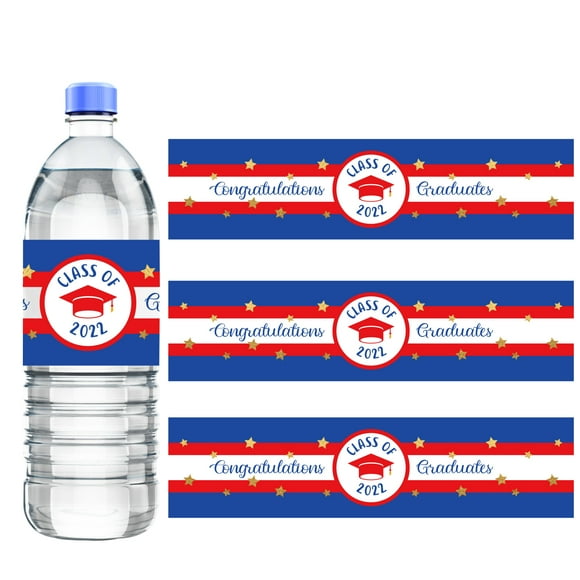 Graduation water bottle labels waterproof