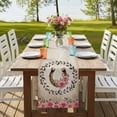 thumbnail image 4 of Table Runners 72 Inches Long Dress Scarves, Pink Roses Farmhouse Kitchen/Dining Table Runner, Coffee Tablerunners, Spring Horseshoes Floral Leaves Vintage 18x72 Inch, 4 of 9