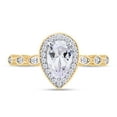 thumbnail image 3 of AFFY 1.16CT Moissanite Diamond Halo Engagement Bridal Ring Set for Women 14K Yellow Gold over Silver-9, 3 of 6