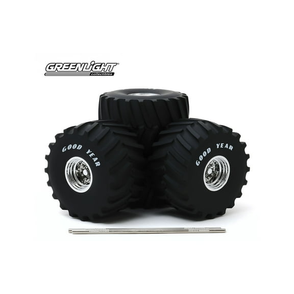 Monster Truck Goodyear Wheel & Tire Set, Black - Greenlight 13547 - 1/18 scale Diecast Acessory