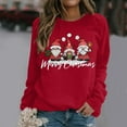 thumbnail image 2 of Women Sweatshirt Merry Christmas Round Collar Long Sleeve Print Easy Top Pullover, 2 of 4