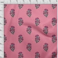 thumbnail image 3 of oneOone Silk Tabby Medium Pink Fabric Floral Block Sewing Fabric By The Yard Printed Diy Clothing Sewing Supplies 42 Inch Wide, 3 of 4