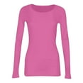 thumbnail image 2 of Pink Women's Long Sleeve T-shirt, Going Out Tops For Women Fall Long Sleeve Lightweight Tops Ribbed Crew Neck Shirts Winter Trendy Travel Clothes,Women's Long sleeve T-shirt L, 2 of 5