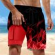 thumbnail image 1 of WILLBEST Pantalones Cortos Deportivos para Hombre, Pantalones Casuales de Verano para Playa de Doble Capa, Pantalones Cortos de Estilo Casual Estampado Versátiles A La Moda para Hombre, 1 of 3