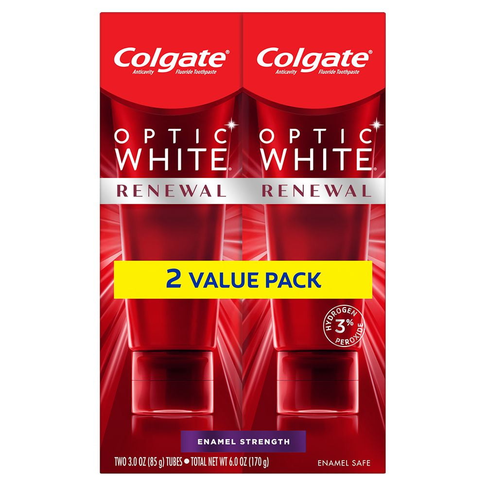 Colgate Optic White Renewal Whitening Toothpaste, Enamel Strength, 3 oz