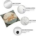 thumbnail image 4 of COMIO  Designer Throw Pillow Covers for Couch,Vintage French Pillows Cover with Cheetah Pattern and White Pendant,Farmhouse Decorative Square Pillowcases for Bed Living Room Outdoor 2pc, 4 of 6