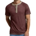 thumbnail image 5 of GENTS BLISS Henley Men Shirts Short Sleeve T shirts for Men Crew Neck Color Block Men Shirts, 5 of 7