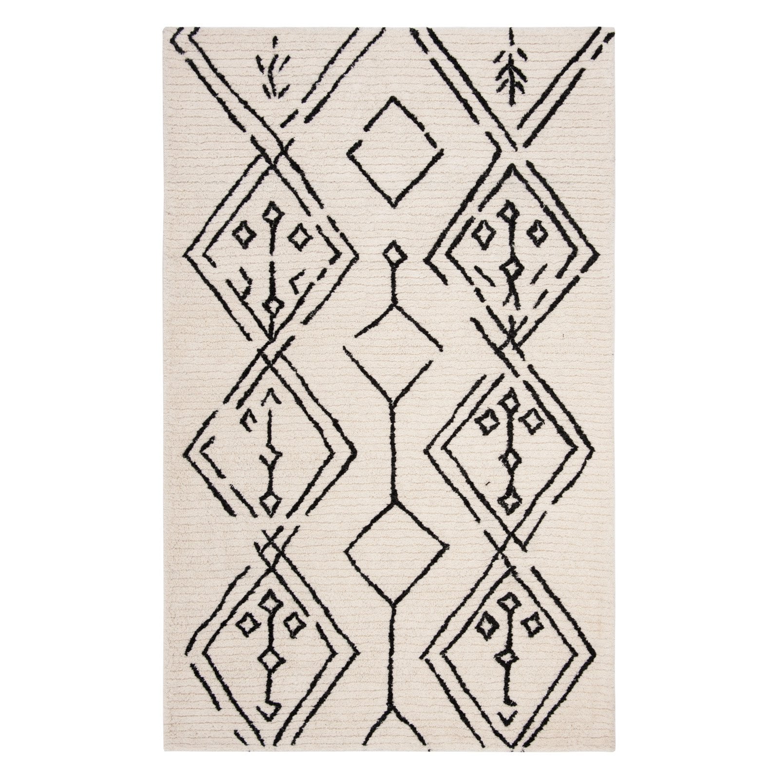 SAFAVIEH Casablanca Otis Abstract Moroccan Wool Shag Area Rug, Ivory