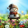 thumbnail image 2 of Christmas Snowman Acrylic Flowerpot with Wooden Stake - Weather-Resistant, Festive Garden/Yard Decor, Indoor/Outdoor Use, 2 of 5