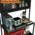 thumbnail image 2 of Furnihold 6-Tier Kitchen Bakers Rack with Power Outlet, Industrial Microwave Stand Standing Storage Rack for Kitchen (Black), 2 of 9
