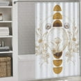 thumbnail image 3 of Golden Celestial Floral Moon Design Cloth Fabric Bathroom Decor Set with Hooks, 3 of 6