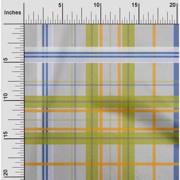 oneOone Cotton Cambric Fabric Madras Check Print Fabric BTY 56 Inch Wide