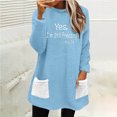 thumbnail image 2 of lcziwo Womens Sherpa Pullover Winter Fuzzy Fleece Sweatshirts Oversized Crewneck Tunic Sweatshirt Loose Comfy Loungewear Tops with Colorblock Pockets Light Blue XL, 2 of 7