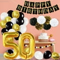 thumbnail image 3 of KatchOn, Happy 50th Birthday Decoration Set - Pack of 48 | Gold 50 Balloon Number 40 Inch | Black and Gold Happy Birthday Banner | 50th Birthday Decorations, 3 of 5