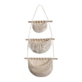 thumbnail image 1 of Cestas colgantes de frutas tejidas a mano, decorativas, para almacenar plantas de interior, para pared Beige, 1 of 9