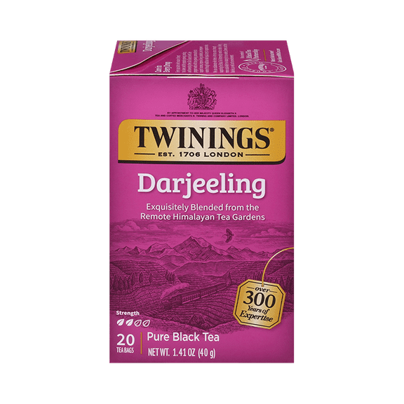 Pack of 6, Twining Tea Darjeeling Black Tea, 20 Tea Bags, 1.41 oz