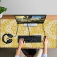 thumbnail image 4 of Long Mouse Pads for Desk,Yellow Ethnic Floral Pattern Desk Mats on Top Of Desks, Desk Mouse Pad Extra Large with 3mm Non-Slip Base and Stitched Edge for Gaming,Office,Work,Home 47.3"x23.6", 4 of 6