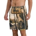 thumbnail image 2 of KLL Rustic French Signpost Men's Casual Summer Beach Shorts Hawaiian Shorts with Pockets-Large, 2 of 5