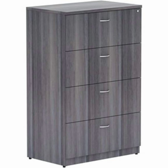 Lorell LLR69624 Weathered Charcoal Laminate Lateral File Locking 4-Drawer