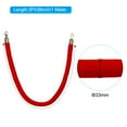 thumbnail image 2 of Uxcell 3.9 Feet Dark Red Velvet Stanchion Rope, Crowd Control Barrier Rope with Snap Hook, Golden, 2 of 6