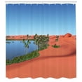 thumbnail image 2 of Ambesonne Oasis Shower Curtain, Hot and Humid Oasis Sahara, 69"Wx70"L, Burnt Sienna Sky Blue, 2 of 2